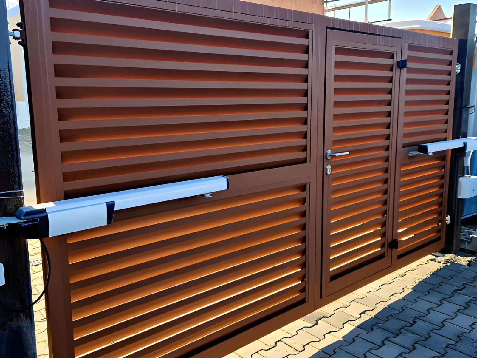 Electric Gate Installation for a modern sliding gate system with smooth automated access control